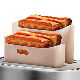 12Pcs Non Stick Toaster Bags Reusable 6.7 x7.5 inch Grilled Cheese Bags Heat Resistant & Easy to Clean Mess Free Toasting Sandwiches Panini & More Com