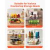 2 Tier Fruit Basket, Countertop Fruits Vegetable Bowl with Banana Hangers, Metal Wire Storage Stand for Kitchen Counter