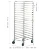 Bun Pan Rack, 20-Tier Commercial Bakery Racks with Brake Wheels, Aluminum Racking Trolley Storage for Half & Full Sheet, Speed Rack For Kitchen Home