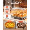 2-Tier Commercial Food Warmer Display, 450W Food Display Warmer with Light, Detachable Shelves and Double-Sided Door Design, 85-185 F Air Heating