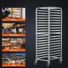 Bun Pan Rack, 20-Tier Commercial Bakery Racks with Brake Wheels, Aluminum Racking Trolley Storage for Half & Full Sheet, Speed Rack For Kitchen Home
