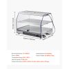 2-Tier Commercial Food Warmer Display, 450W Food Display Warmer with Light, Detachable Shelves and Double-Sided Door Design, 85-185 F Air Heating