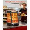 3-Tier Commercial Food Warmer Display, 800W Food Display Warmer with LED Light, Top Storage and Adjustable Shelves, 86-185 Fahrenheit Steam Heating