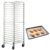 Bun Pan Rack, 20-Tier Commercial Bakery Racks with Brake Wheels, Aluminum Racking Trolley Storage for Half & Full Sheet, Speed Rack For Kitchen Home