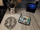 Bernese Mountain Dog The Chef Pair of Pot Holders Kitchen Heat Resistant Pot Holders Sets Oven Hot Pads for Cooking Baking BBQ, 7 1/2 x 7 1/2